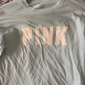 Blue Victoria’s Secret pink shirt